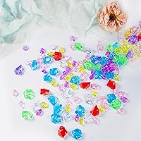 Vista 3 de Featuman 160 diamantes acrílicos transparentes, rocas de hielo trituradas de acrílico triturado, piedras preciosas acrílicas a granel para rellenos