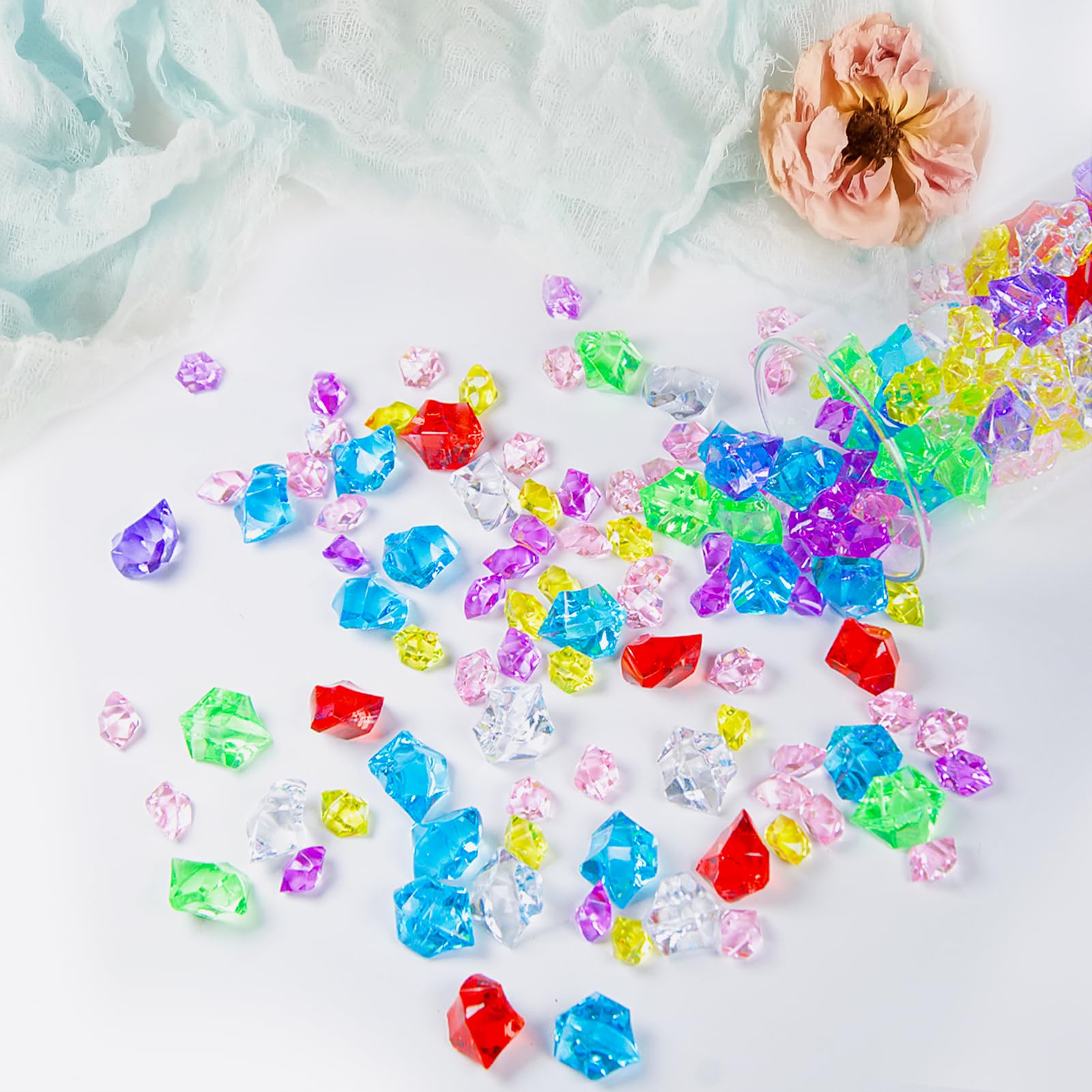 Amazon.co.jp: Featuman ブルークリスタル宝石 プラスチック宝石 400個