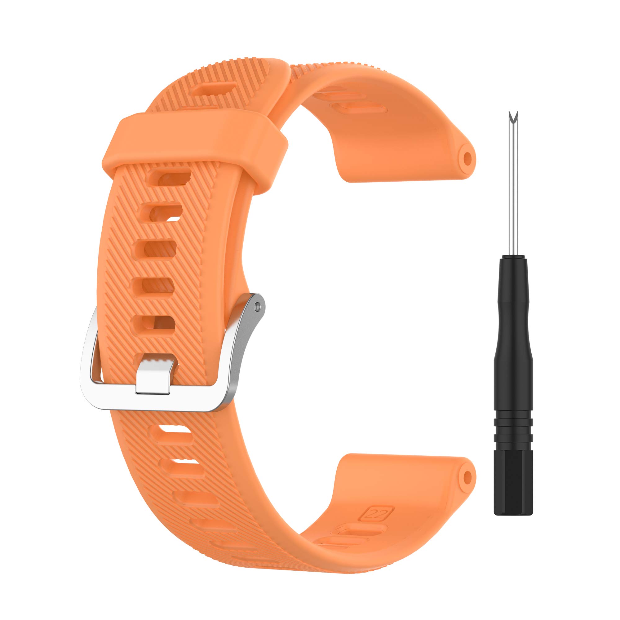 Cinturino In Silicone Per Garmin Forerunner 745 - 2 Pezzi (Rosso + Arancione) Con Sgancio Rapido, Chiusura In Acciaio, Regolabile, Traspirante E Impermeabile - Ricambio Comodo - 2