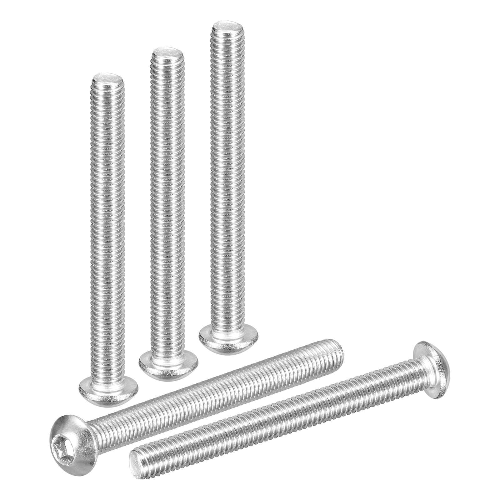 DTGN M8-1.25x75mm Button Head Socket Cap Screws - 5Pack - Good for Road Bicycle, Mountain Bike, Auto, Motorcycle - 304 Stainless Steel Whitewashed - Hex Socket Drive Fasteners — image 1