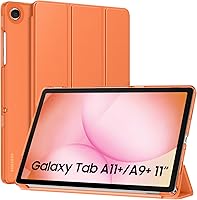 Vista 47 de MoKo Funda para Galaxy Tab A9+/A9 Plus de 11 pulgadas 2023, Funda Protectora Inteligente Delgada con Soporte y Carcasa Trasera Translúcida de PC