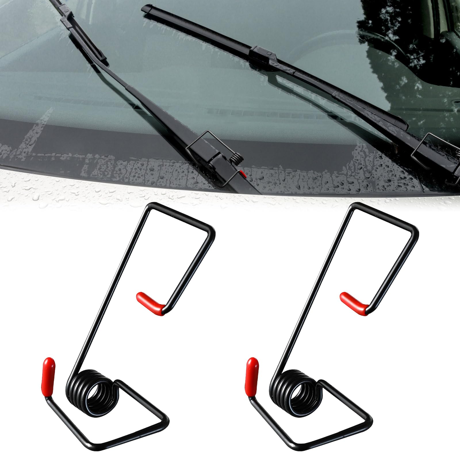 Windshield Wiper Arm Pressure Spring Booster 2Pcs Car Tension Spring Set for Windscreen Stand Metal Wiper Arm Assist Spring Compression Spring Amplifiers