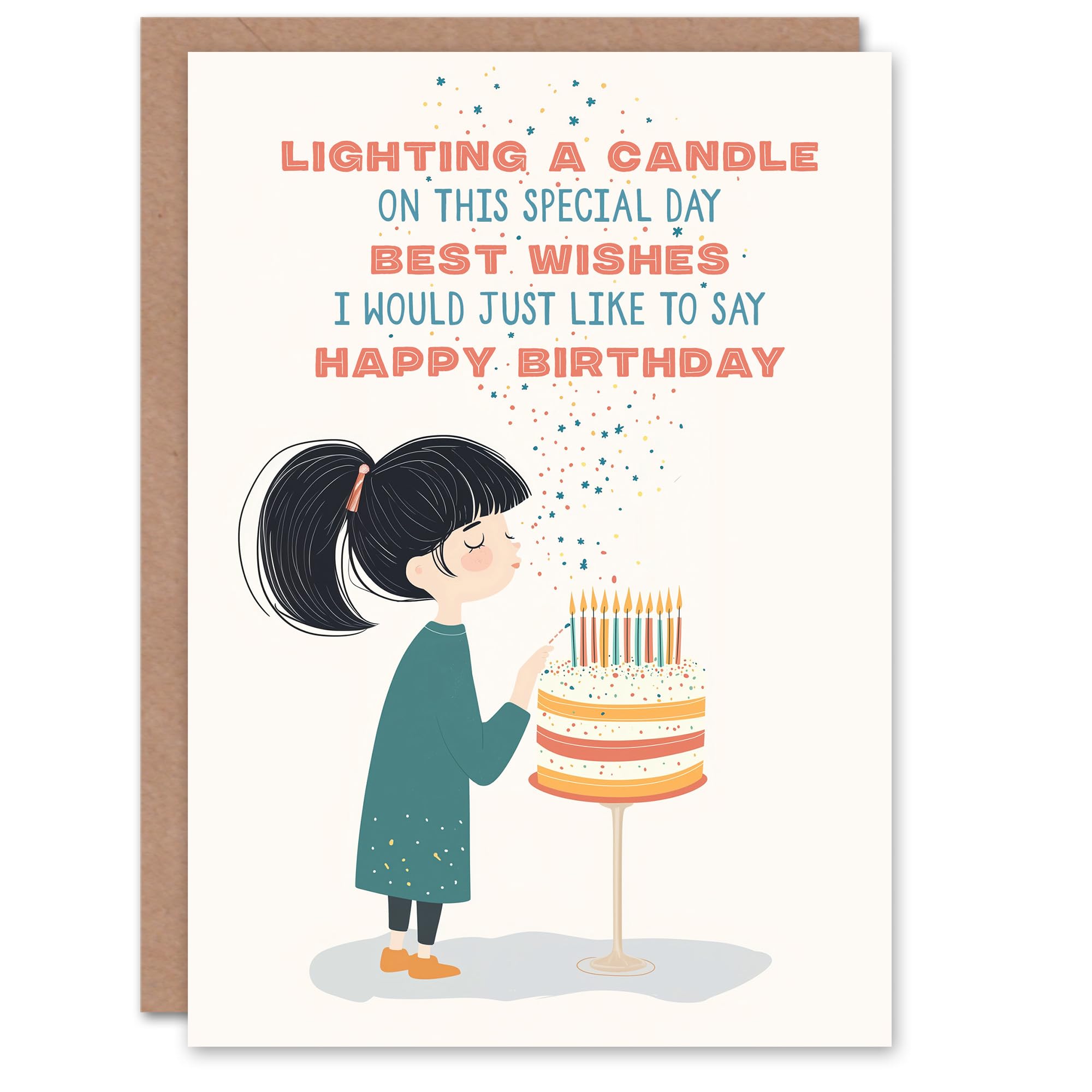 Wee Blue Coo Birthday Card - Greeting Card - Beige