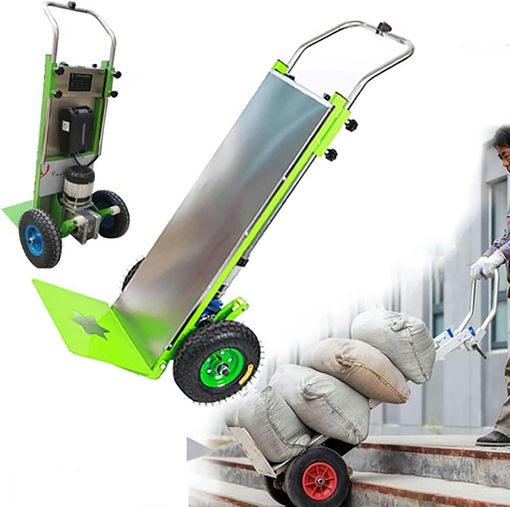 Brouette électrique pour monter les escaliers, moteur 1200 W pliable diable pour escalier