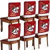 homyfort Christmas Chair Covers Set of 6 - Removable Washable Chair Back Covers for Dining Chairs, Holiday Party Decor for Families & Hosts