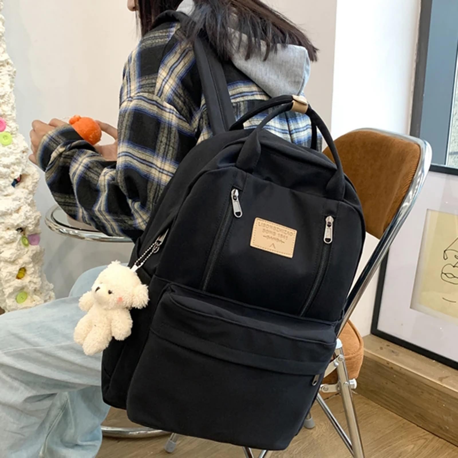 Mochila escolar Zaino Impermeabile per Ragazze Adolescenti, Borsa A Spalla Multi-Tasca di Moda, Ideale Scuola, Viaggi Giornalieri E Escursioni Casual