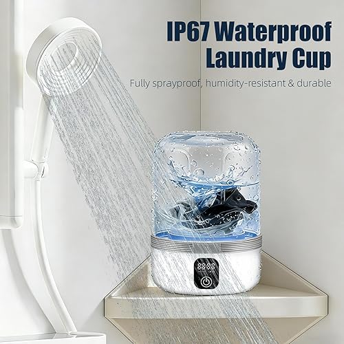 Miniatura 6 de Underwear Washing Machine, 1.5L Portable Washing Machine, Cordless Compact Mini Washer for Small Clothes Deep Clean, for ApartmentsRVsTravel