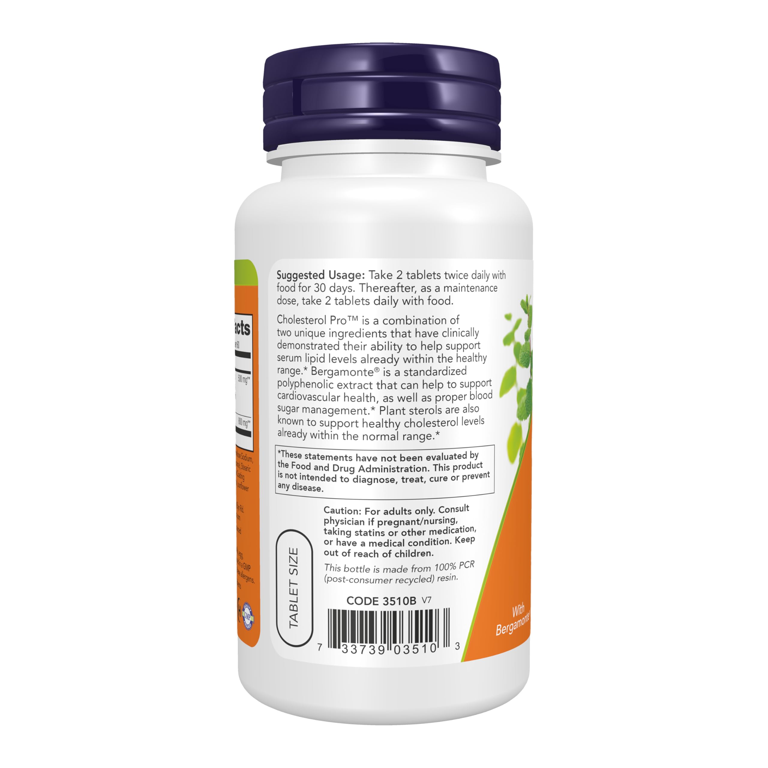 NOW Supplements, Cholesterol Pro™ with Bergamonte®, 120 Tabs — Amazon image 3