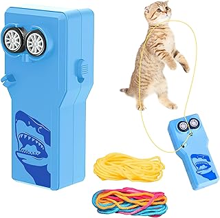 HENGBIRD Lasso String Shooterm, Latest Loop Lasso String Shooter Toy Handheld Zip String Rope Launcher Rope Launcher Propeller Lasso String Shooter for Children (Blue-Shark)