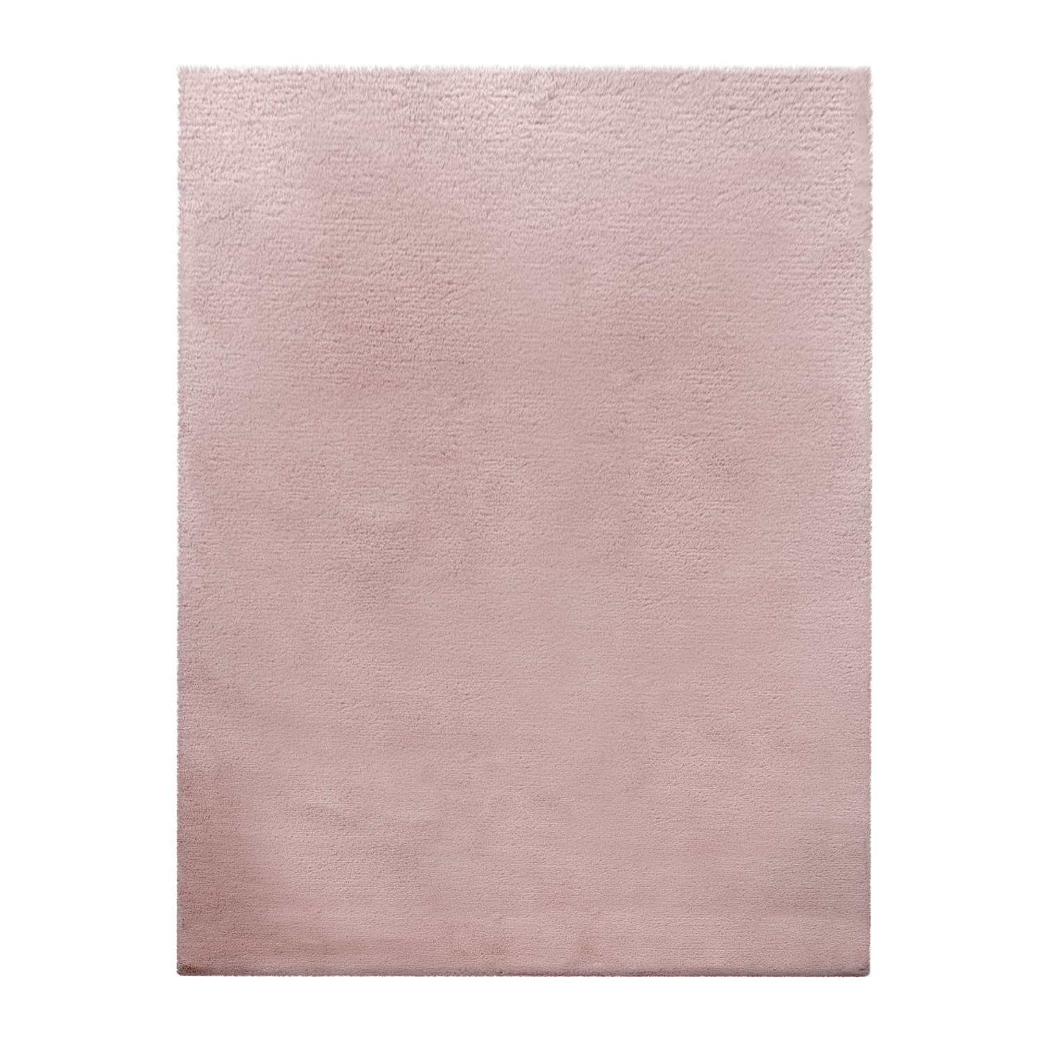 TT Home Hochflor Teppich Schlafzimmer Shaggy Kunstfell Flauschig Kaninchenfell Imitat In Rosa, Größe:140x200 cm