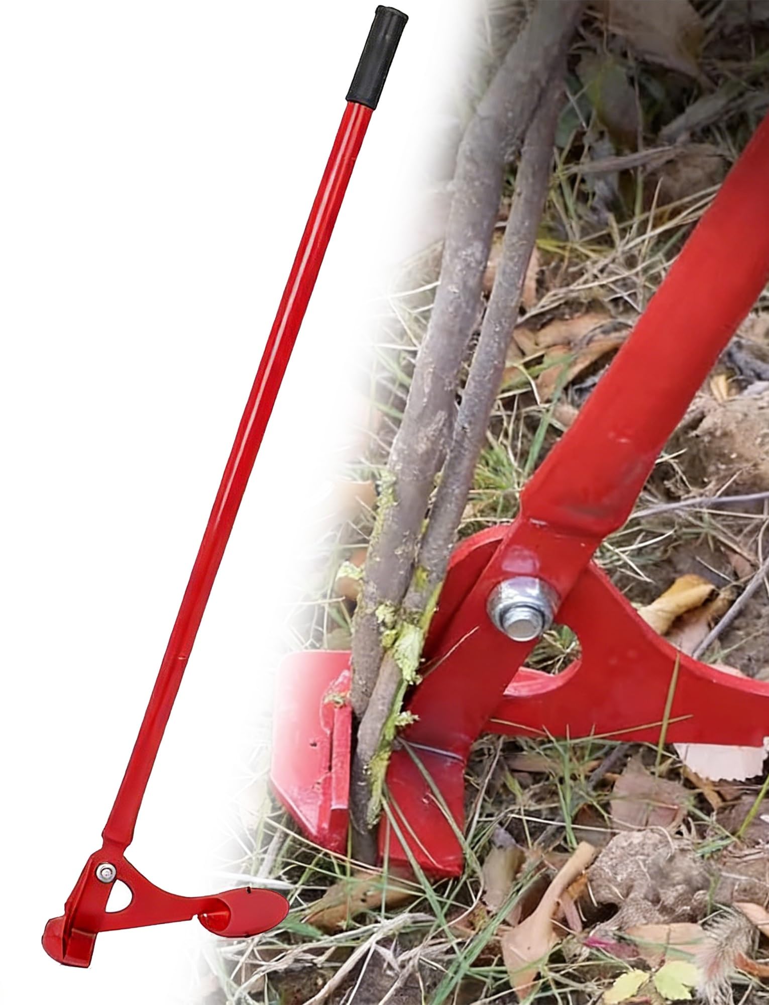 DECAKE Heavy-Duty Tree Root Remover Tool, Fence Post Puller for Garden Farm Orchard, Weed Extraction, Stump Sapling