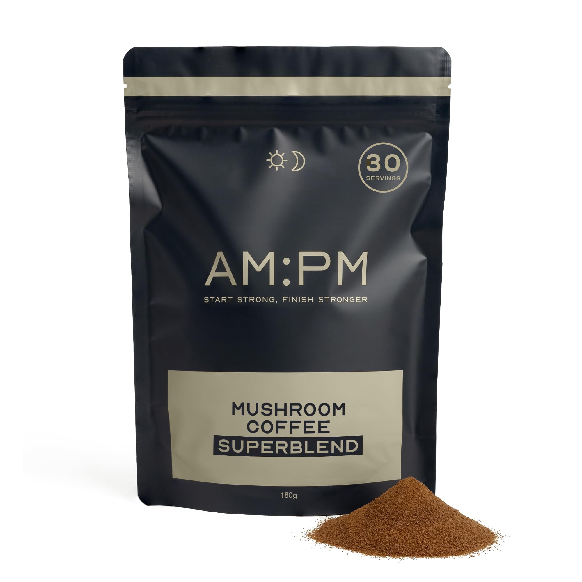 – Mushroom Coffee - Lion's Mane, Reishi & Cordyceps Organic Coffee Alternative - Healthy Energy & Focus Boost - A Blend of Arabica & Robusta with Functional Mushrooms - 30 Servings