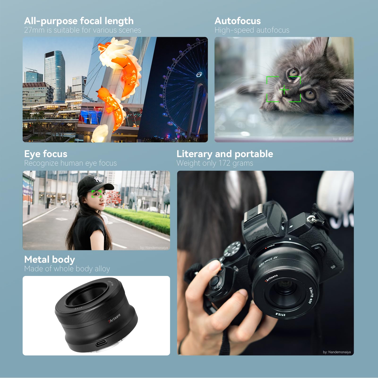 7artisans 27mm F2.8 AF APS-C Z Mount Lens,Large Aperture,55.6