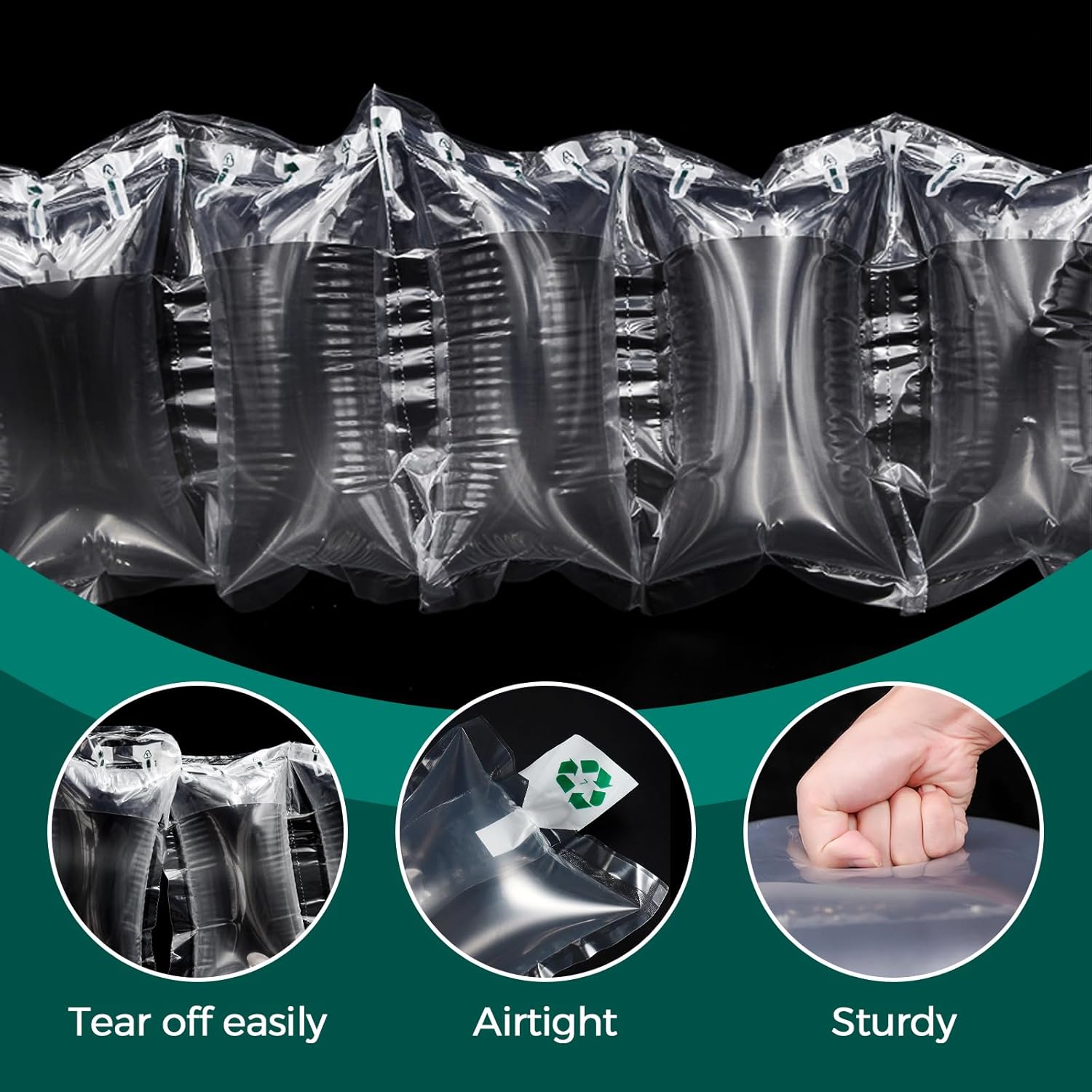 300 Pieces Air Pillows for Shipping Inflatable Packaging Air Bags Packing Supplies for Shipping and Moving Packing Cushion Materials Purse Stuffers for Shape, 4.7 x 7.87 Inches