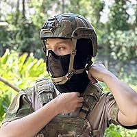Vista 6 de Pasamontañas Airsoft de malla estilo ninja con protección completa para la boca, máscara de paintball Airsoft, máscara de malla metálica impermeable