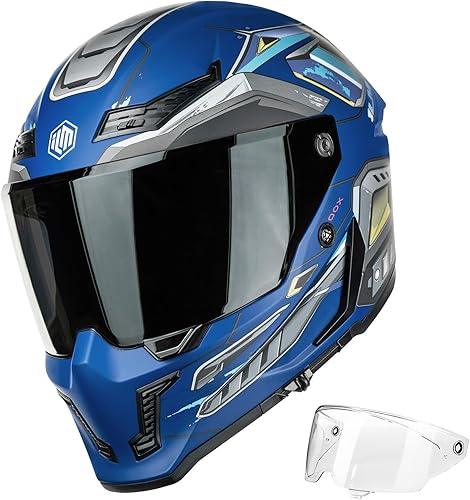 ILM Cascos de motocicleta para adultos, hombres y mujeres, de cara completa, DOT ECE Powersports casco de carreras de calle con Pinlock Cascos para