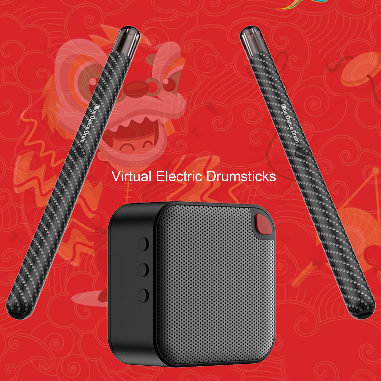 Asixxsix Elektronisches Schlagzeug-Set, Trommeln überall und Jederzeit Spielen, Air-Drum-Sticks-Set, Leises Erlebnis, 2 Klangoptionen, Air-Drumsticks für Anfänger, Erwachsene, Kinder,