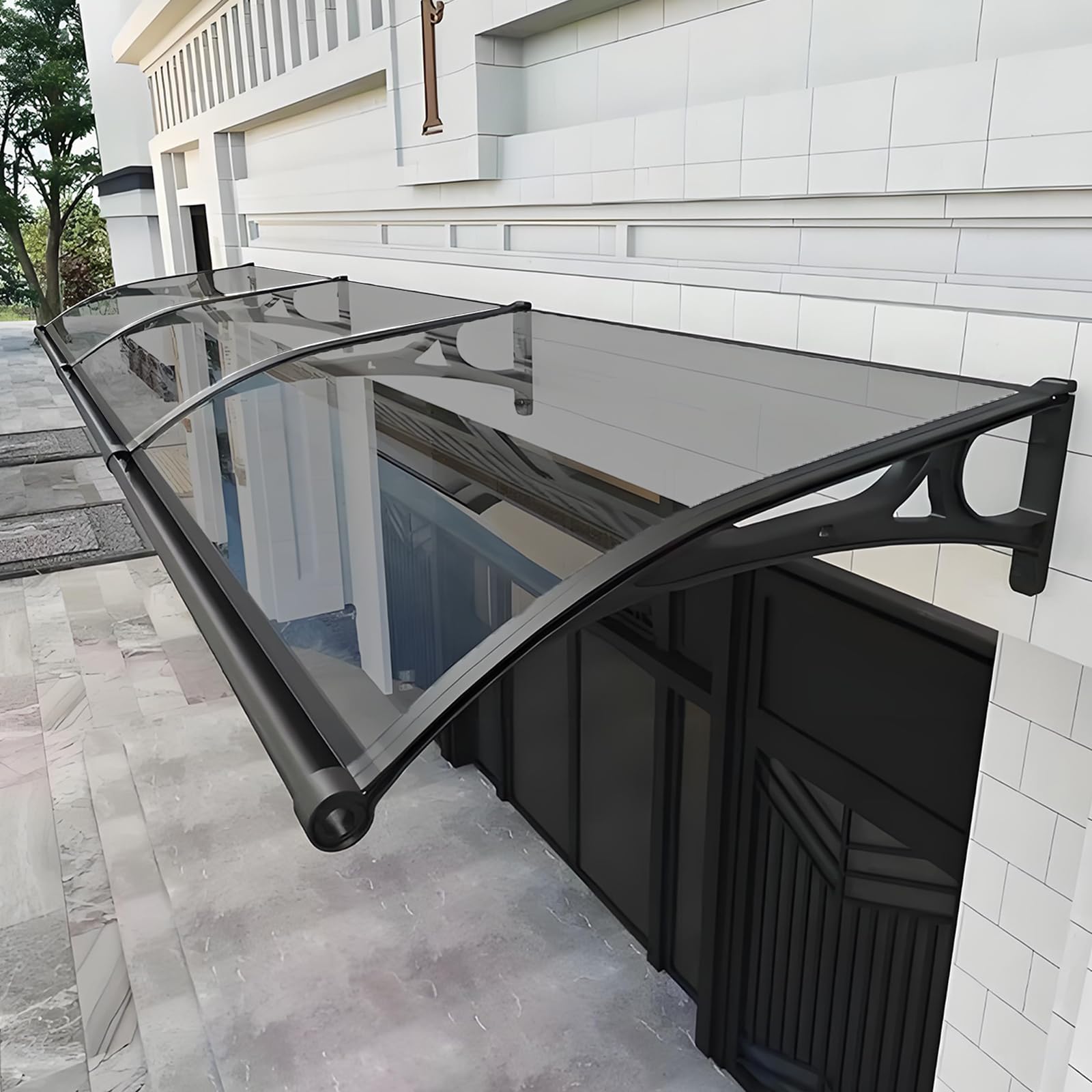 GJMSSMY Aluminum Front Door & Patio Awning, Weatherproof Polycarbonate Canopy with Mounting Bracket, Durable Outdoor Shelter for Home Entrance