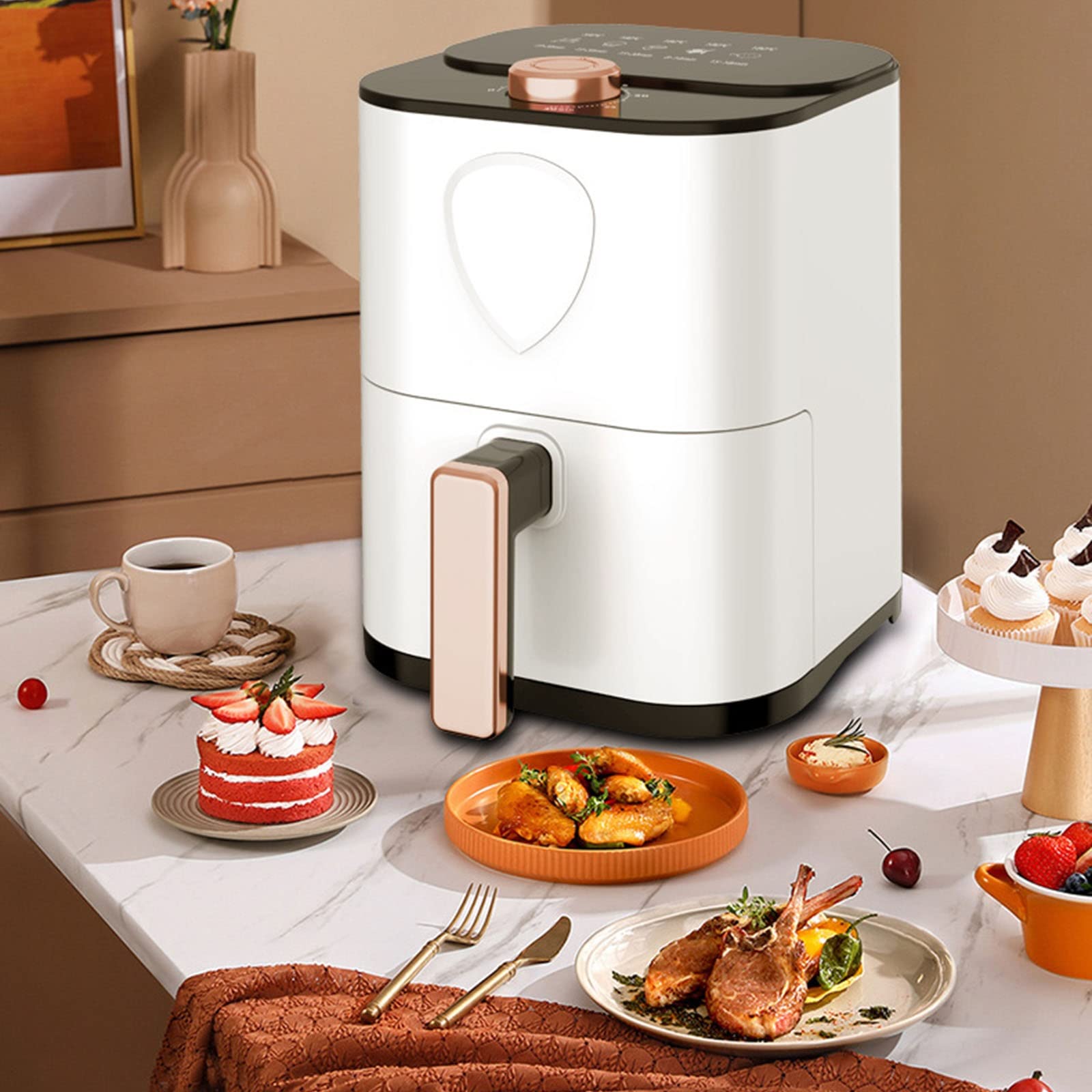 Amazon.co.jp: エアフライヤー 1000W、揚げ物可能、5クォート容量