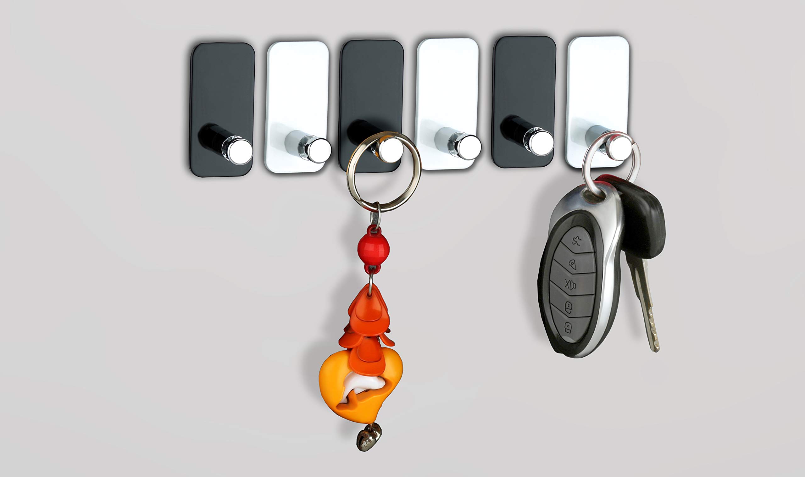 PSM HEAVEN IN HOME103(6) Heavy Duty self Adhesive Acrylic ey Holder Black and White (H 55 X W 28 X 23 MM) Pack of 6