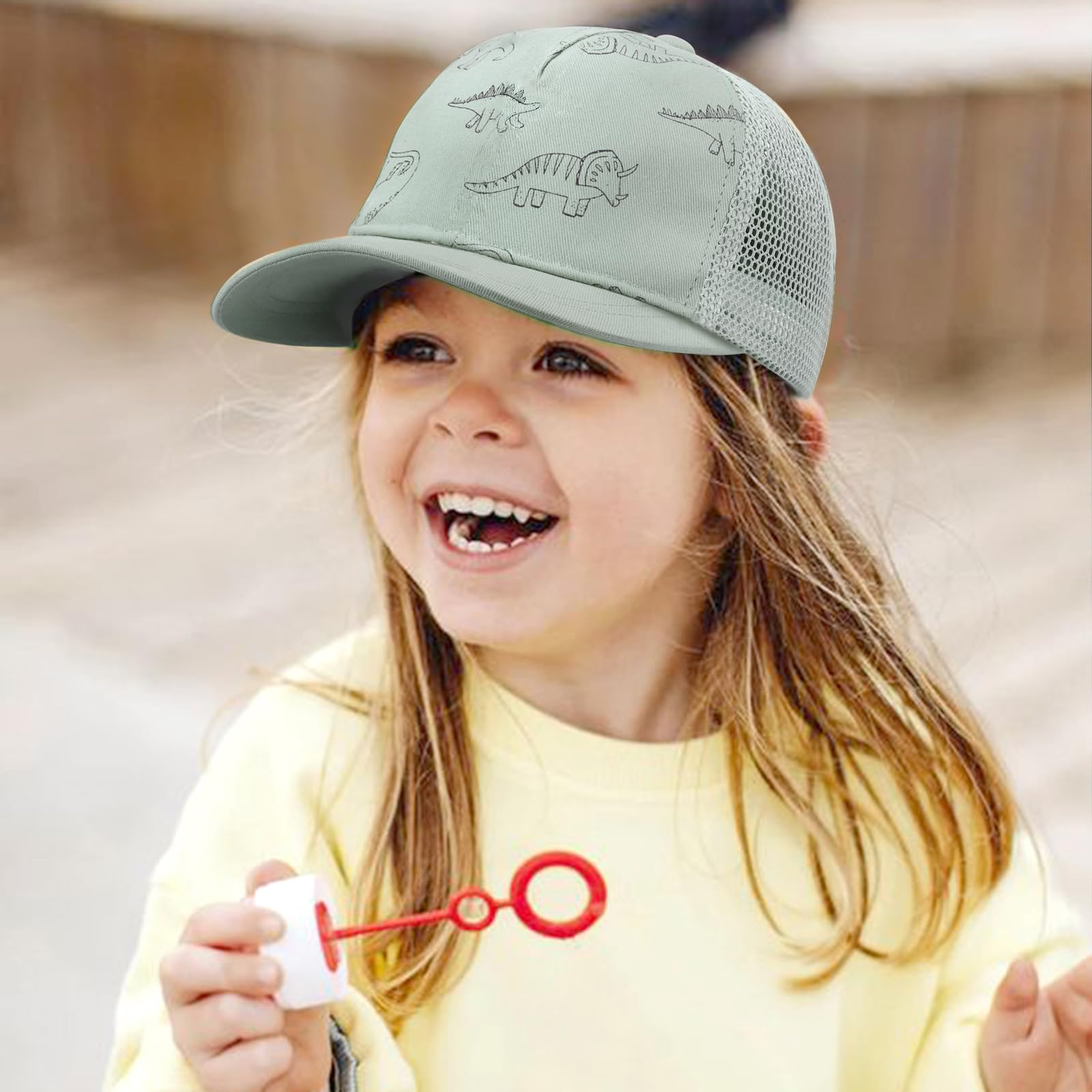 DRESHOW Maluch Bejsbolówka Czapka Dziecko Słońce Czapka Urocze Jednolity Kolor & Dinozaur Wzór Czapki Unisex Dziecko Trucker Czapki Niemowlę Maluch Dziecko Czapki dla Chłopcy Dziewczynki