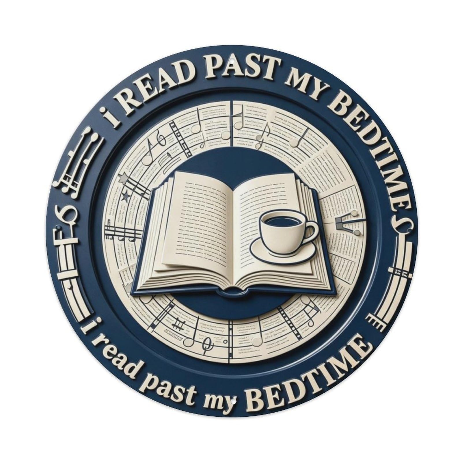 I Read past My Bedtime Metal Tin Sign Plaque