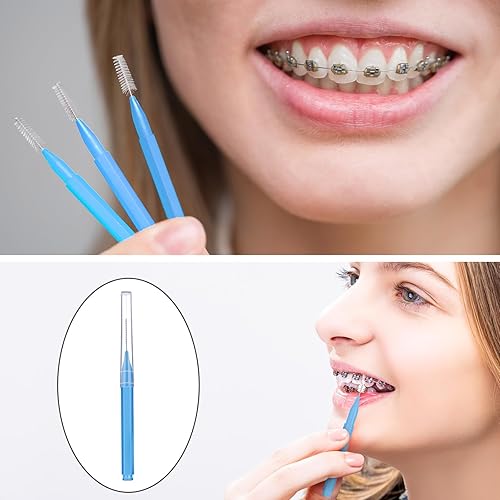 Miniatura 187 de Patelai 100 piezas de cepillos para limpiador, cepillo interdental, palillo de dientes, cabezal de hilo dental, hilo dental, higiene dental, hilo