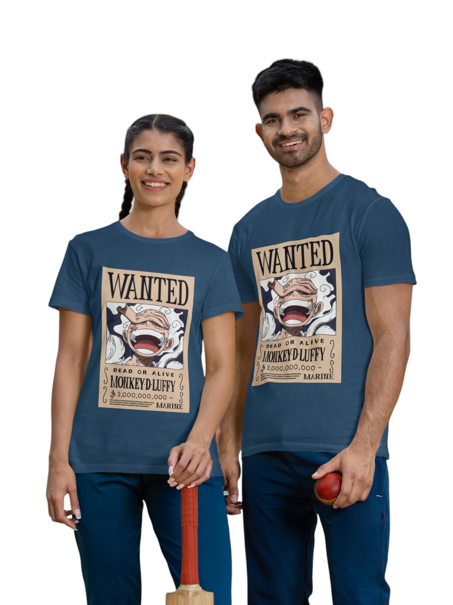 One Piece Anime Wanted Poster Graphic Cotton T-Shirt, Monkey D Luffy V2 Design, Unisex