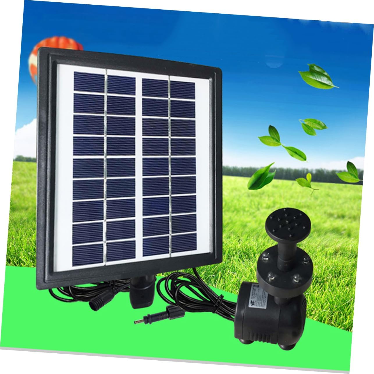 2.8w Solar-Powered Water Pump Fountain for Garden Patio Spray Heads Led Lights Submersible Pump for Aquatic Decor