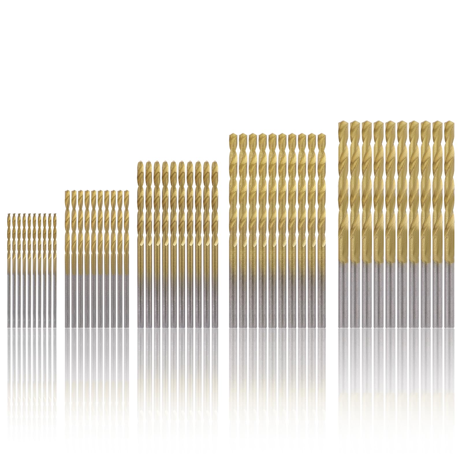 FyMosem 50Pcs Mini Twist Bits Titanium HSS Drill Bits for Detail Carving