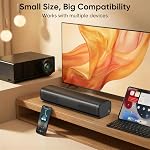 Saiyin 11.7-inch Sound Bar, Small Size & Big Power, Powered by AC Adapter | Soundbar with Bluetooth 5.3/Optical/Auxiliary Inputs, 48W Peak Power, Compact Sound Bar for Smart TV, PC, Gaming
