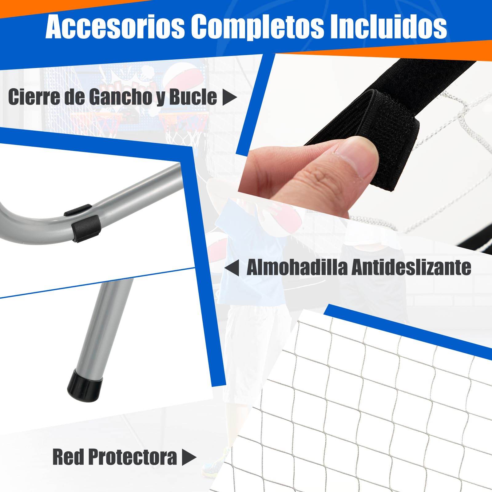GOPLUS Canasta de Baloncesto Plegable con 8 Modos (Wow,Azul)
