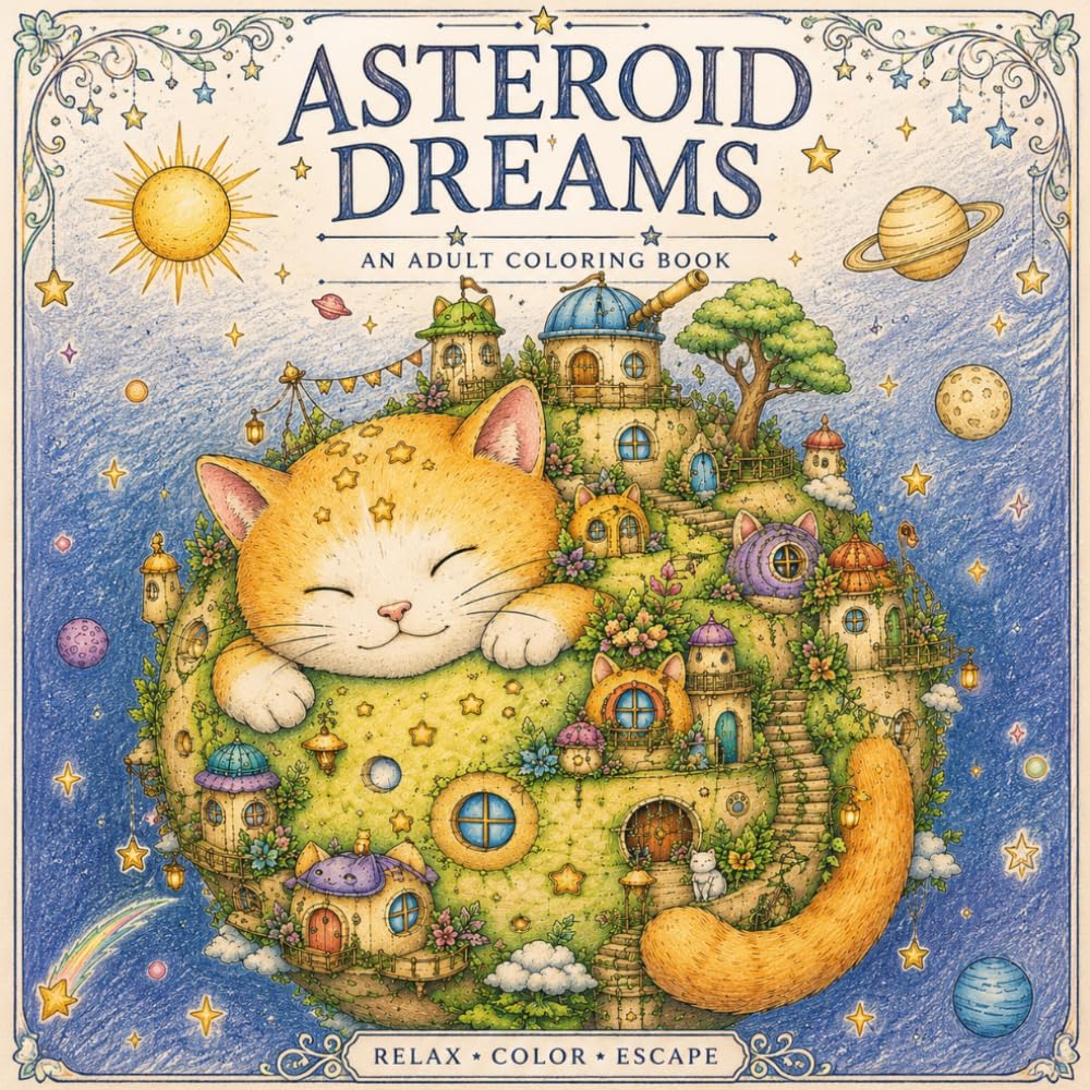 "Asteroid Dream": This coloring book, "Asteroid Dream" features over 110 stress-relieving prayers with beautiful illustrations inspired by childhood ... time in life full of endless possibilities.