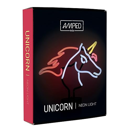 Miniatura 5 de Amped & Co - Luz de escritorio de neón de unicornio, 11.5 x 12 pulgadas - Letreros de luces de neón, luz de unicornio, unicornio iluminado -