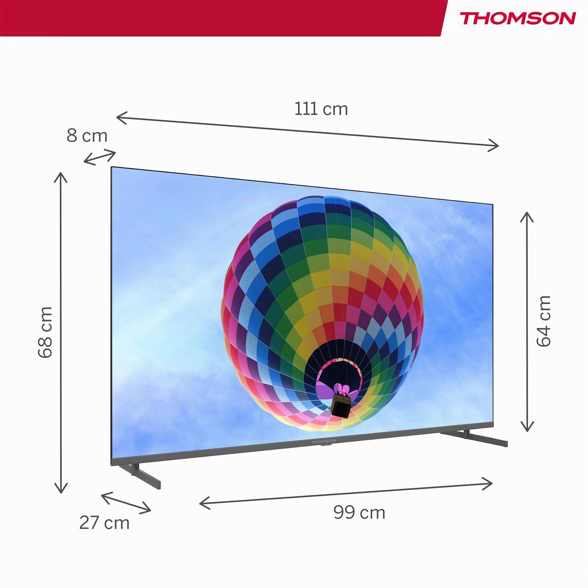 THOMSON 50 Pulgadas (126cm) QLED Google Smart TV, Wi-Fi,Dolby Audio, HDR10, Bluetooth 5.1, Triple-Tuner (Cable/Satélite/Antena), HDMI, Ci+, A+ Panel - 50QG4S14