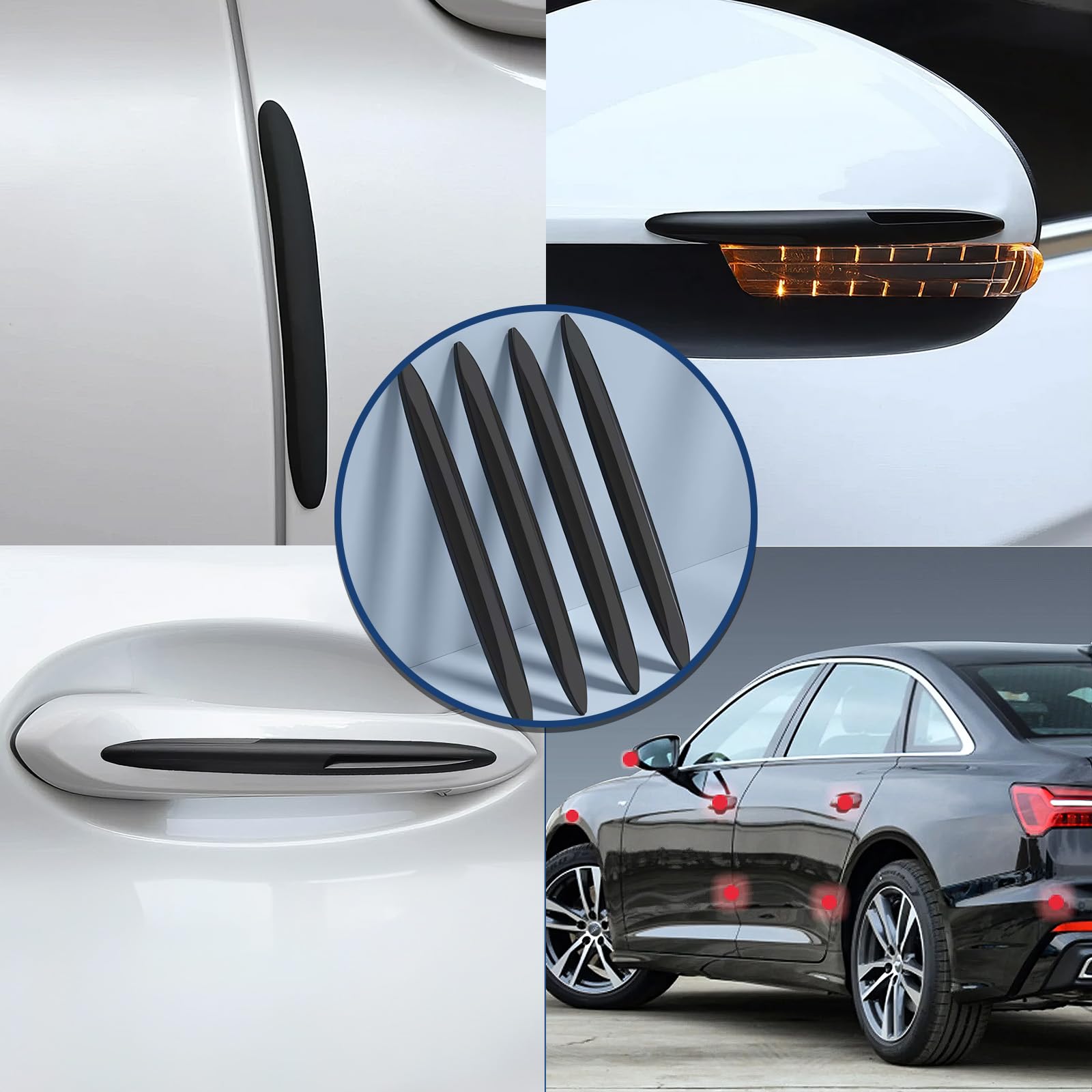 6 Pezzi Proteggi portiera auto,Paracolpi portiere auto,Confezione da dispositivi di protezione per bordi della portiera dell’auto
