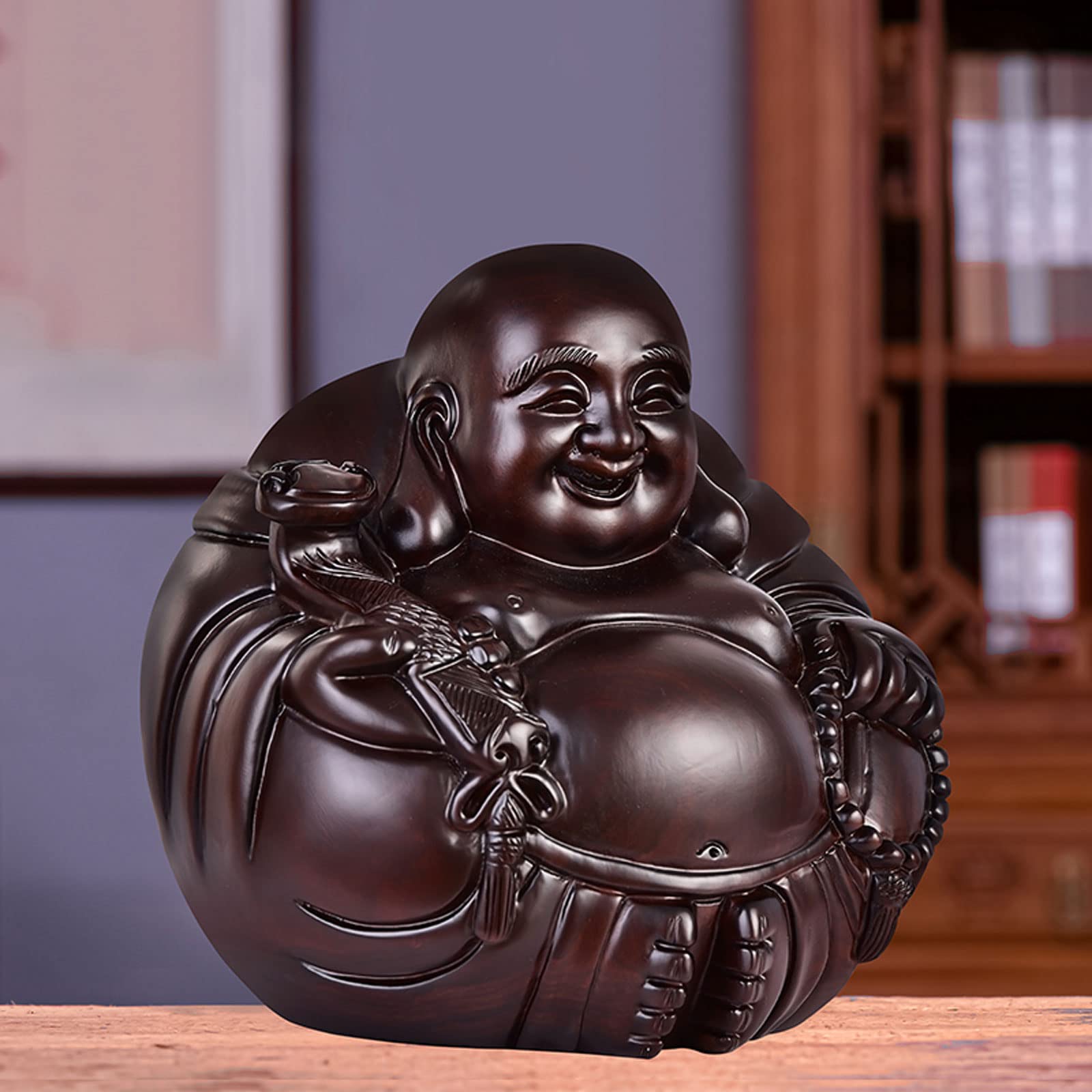 木製 福の神像 茶色 置物 木製 福の神像 茶色 置物