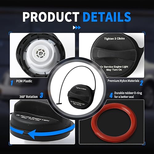 Miniatura 4 de Tapa de gasolina GT330 compatible con Buick Cadillac Chevy GMC 2004-2011 - Enclave Escalade Tahoe Traverse Silverado 1500HD 2500HD 3500HD Acadia