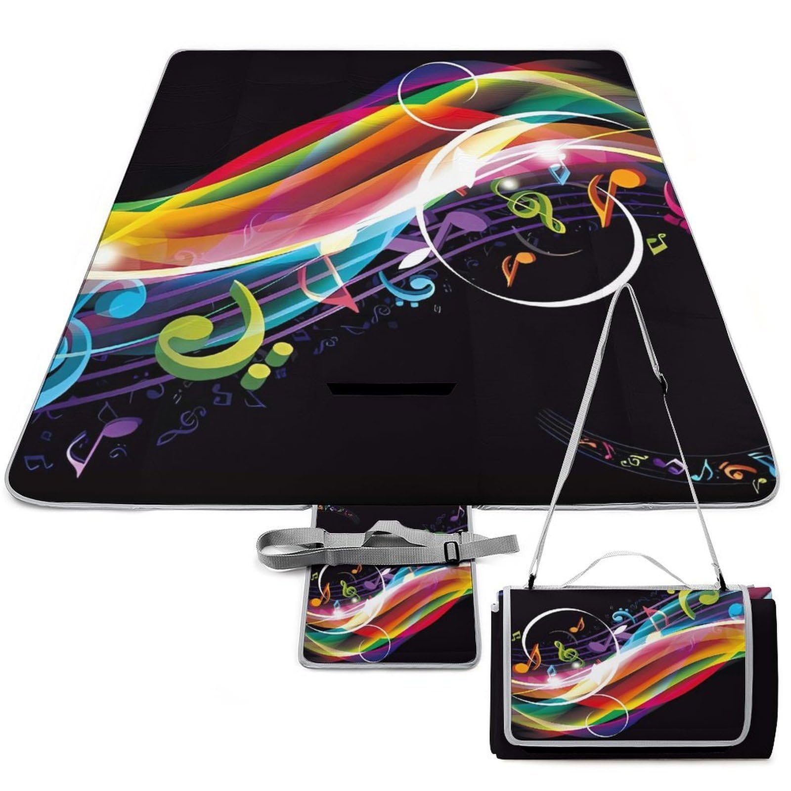 Couverture de pique-nique musicale imperméable et tapis de camping pliable 148x148
