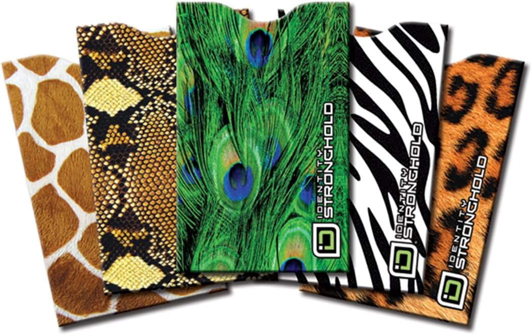 Identity Stronghold Designer Sleeves, Safari Collection, Pack of 5 (IDSHSAFARI5PK)