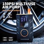Car Battery Booster Jump Starter with Air Compressor Booster Pack | Jump Box with 45W Fast Charge, Smart Jumper Cables, Lights and 150 PSI Tire Inflator Booster Pack(All Gas/14L Diesel)