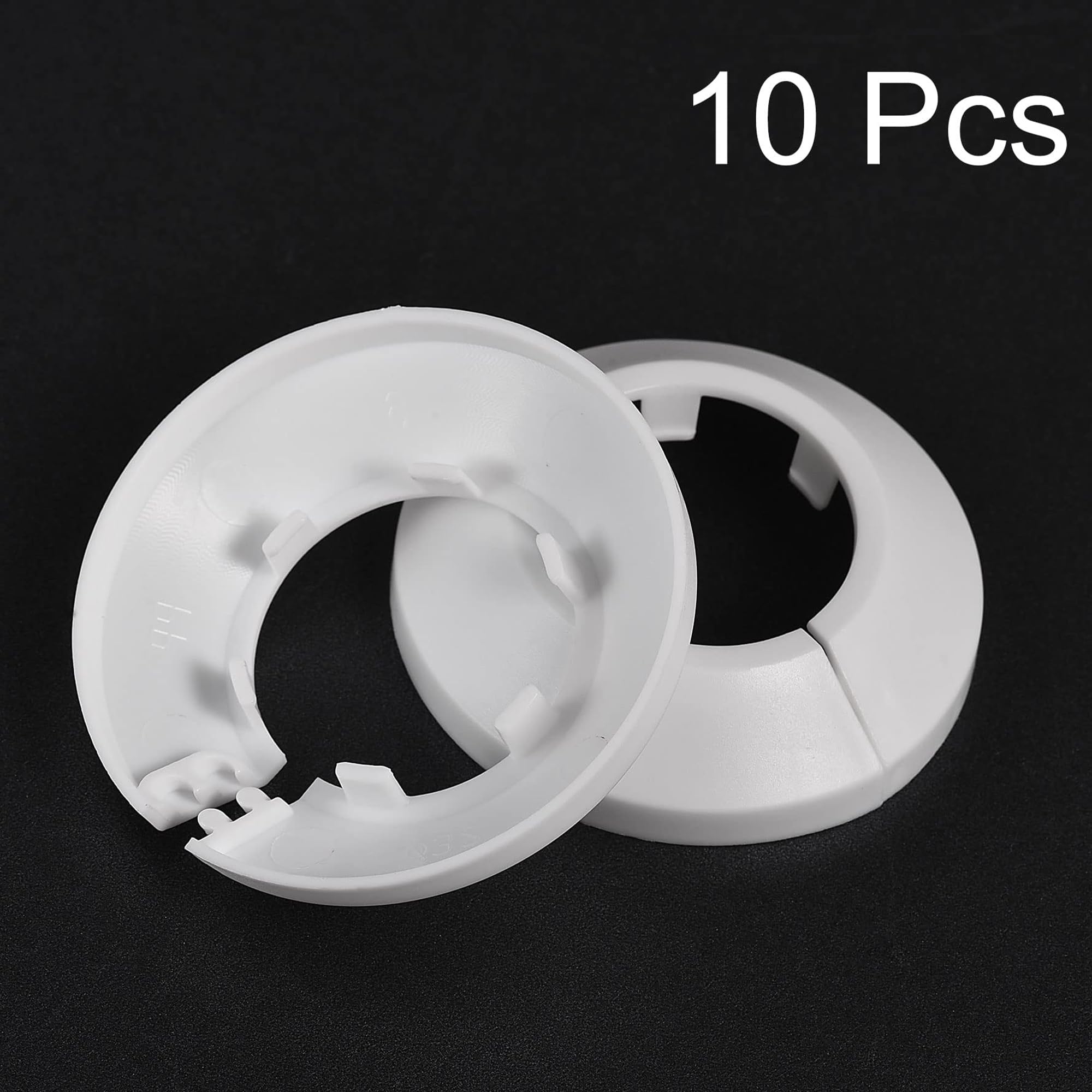 TOP-VIGOR 10pcs 33mm Pipe Cover Decoration, Click-in PP Plastic Escutcheon Pipe Collar for Water Pipe Drain Line - Image 3