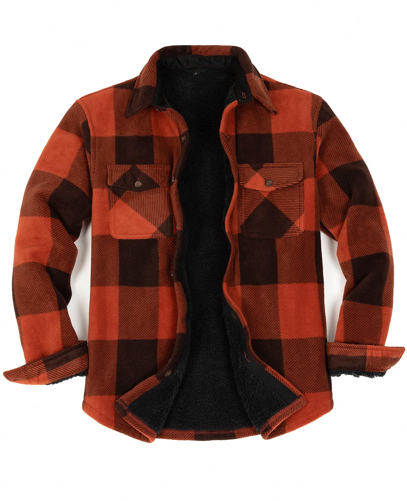 Buffalo Plaid Orange And Black Flannel Jacket Zenthacemens