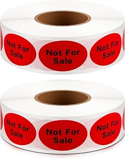 Zhanmai 2000 Pcs Not for Sale Labels Not for Resale Stickers 1.5x1 Inch Oval Retail Packaging Self-Adhesive 2 Rolls with 1000 Labels/Roll