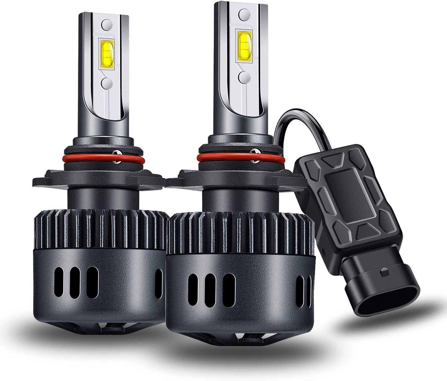 Yosaky 9006 HB4 Light Converging Lens LED Headlight Bulbs Conversion Kit Flip Chips 6000K 6000LM