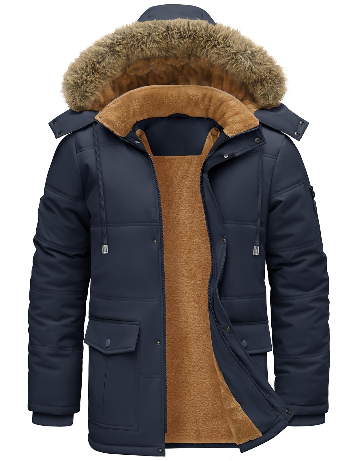TOMEEK Chaqueta Hombre Invierno Abrigo Cálido Parka con Capucha y Bolsillos Chaqueta Acolchada Térmica Abrigos Cazadora Forro Polar Grueso Casual Chaquetas para Hombre | Acolchada Térmica con Bolsillos, Abrigos, Cazadora con Forro Polar Grueso, Chaquetas