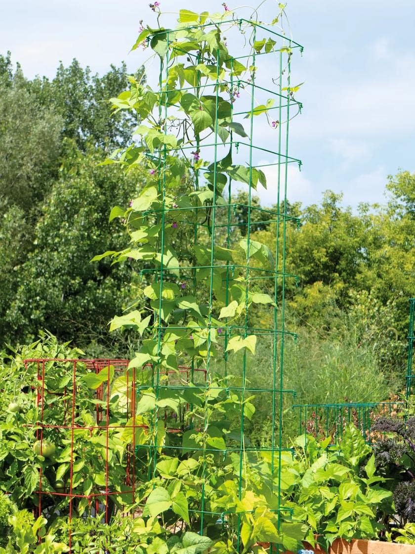 Gardeners Supply Company Large Bean Tower Plant Support | Sturdy Weatherproof Outdoor Beans, Tomato & Other Climbing Vegetable Garden Stake | 75" H - Green