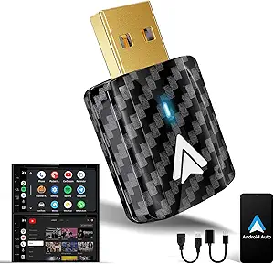 Mini Android Auto Wireless Adapter Support YouTube, for Car USB Small Dongle Plug & Play, for Car Models 2017 Above with Wired AndroidAuto, Only for Android Phones Version 11 Above