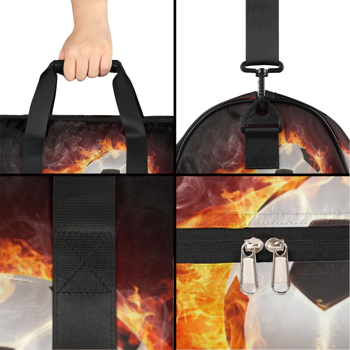 Personalisierte Sporttasche für Jungen und Herren, individuelle Sport-Reisetasche mit Schuhfach, maßgeschneiderte Mädchen-Tanztasche, Wochenend-Übernachtungstasche für Frauen, Kinder, Feuersport,