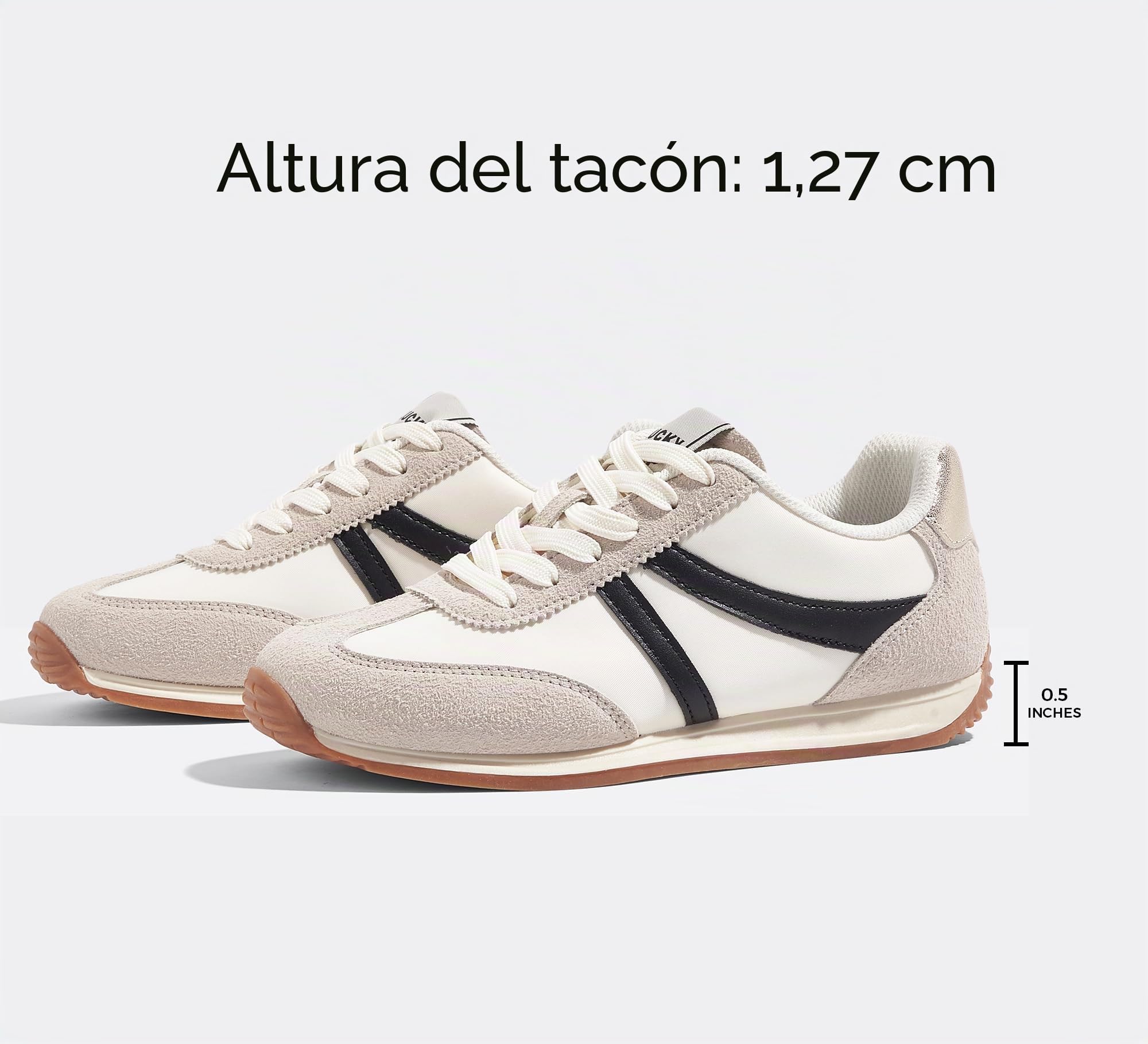 LUCKY STEP Zapatillas Deportivas Retro para Mujer - Suela Antideslizante y Interior Transpirable, Zapatos Ligeros de Ocio para el Día a Día y Paseos Urbanos